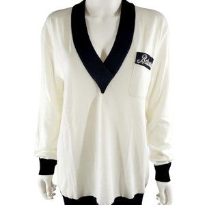 NEW Balmain Logo Embroidered Merino Wool Sweater